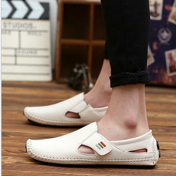 Lässige Walking Flats Aus Leder Mit Weicher Sohle Für Herren