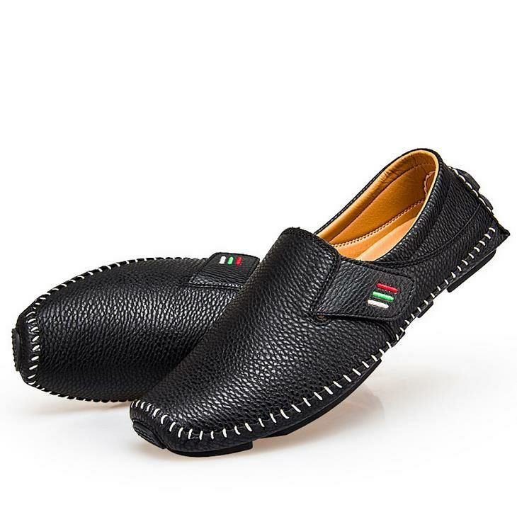 Lässige Walking Flats Aus Leder Mit Weicher Sohle Für Herren