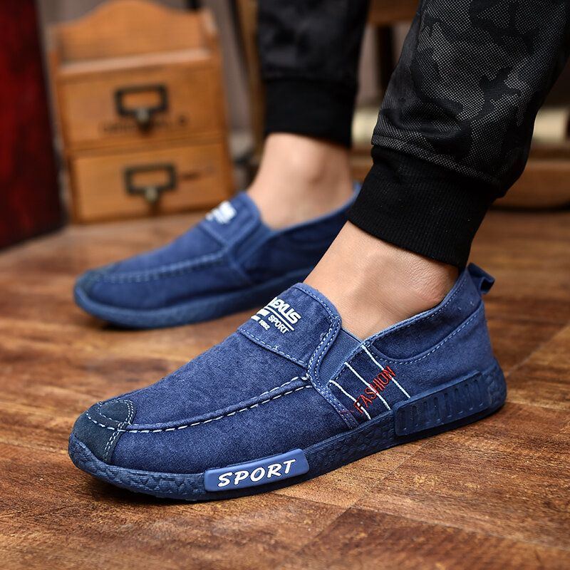 Leichte Weiche Sohlen Aus Segeltuch Für Herren Lässige Walking Loafer