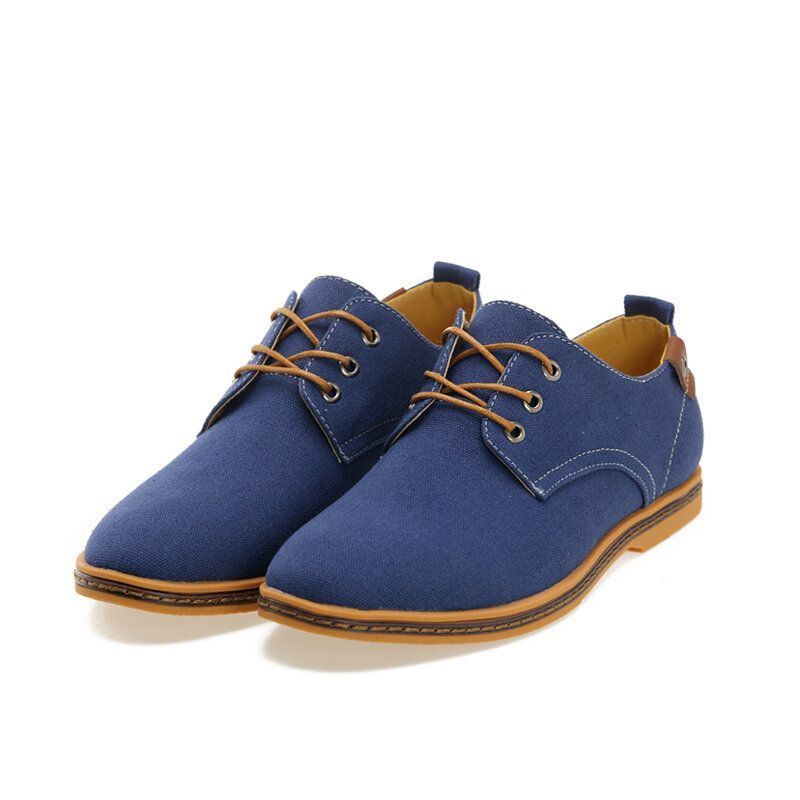 Herren Canvas Soft Sole Rutschfeste Trendy Solid Schnür Freizeitschuhe