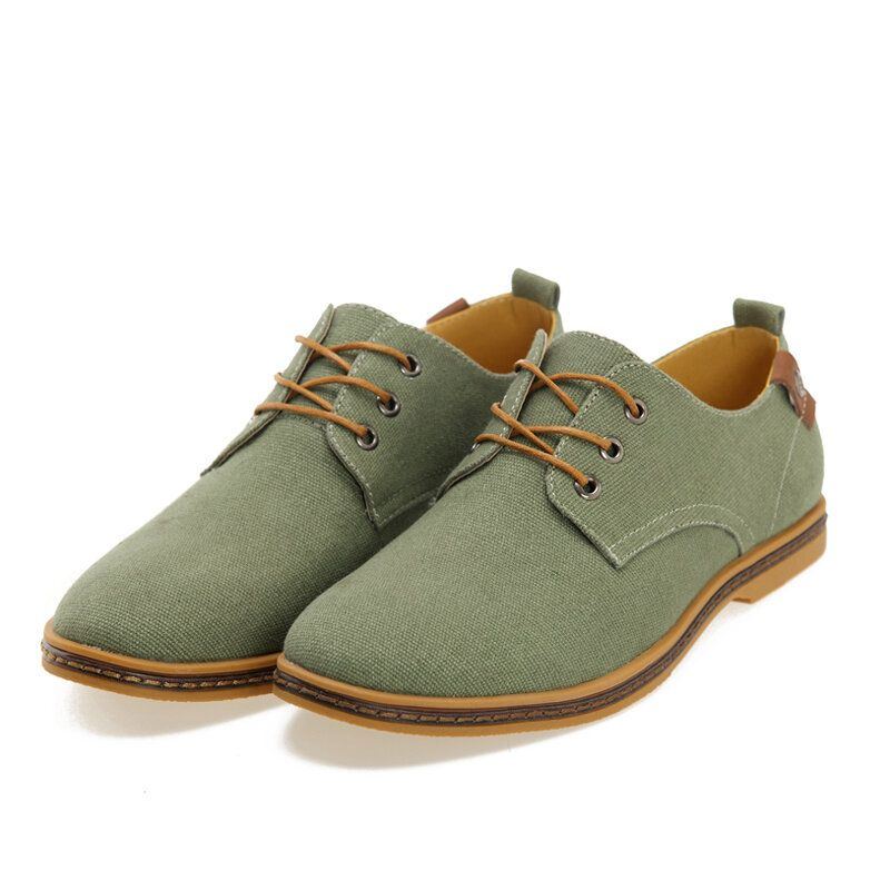 Herren Canvas Soft Sole Rutschfeste Trendy Solid Schnür Freizeitschuhe