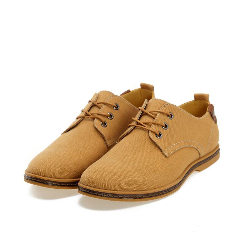 Herren Canvas Soft Sole Rutschfeste Trendy Solid Schnür Freizeitschuhe