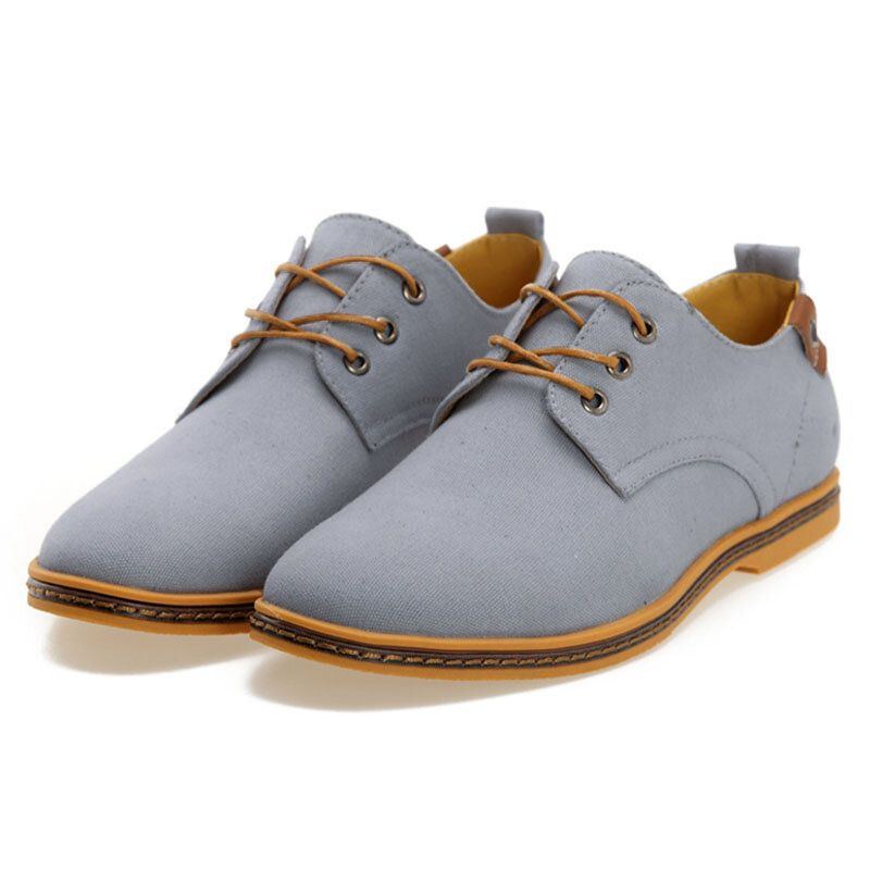 Herren Canvas Soft Sole Rutschfeste Trendy Solid Schnür Freizeitschuhe