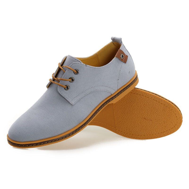 Herren Canvas Soft Sole Rutschfeste Trendy Solid Schnür Freizeitschuhe