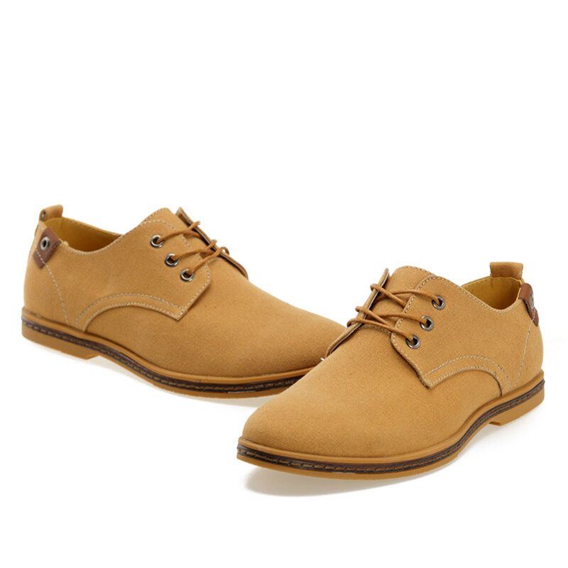 Herren Canvas Soft Sole Rutschfeste Trendy Solid Schnür Freizeitschuhe