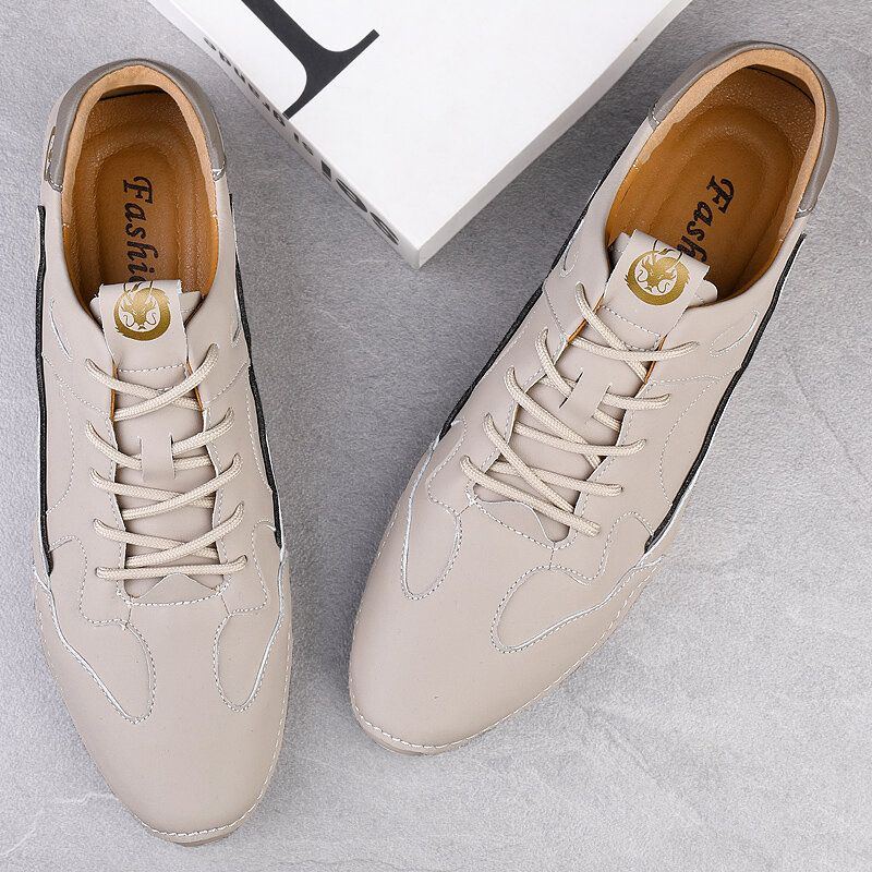 Herren Casual Lace Up Stitching Walking Driving Loafers Schuhe