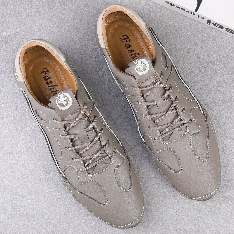 Herren Casual Lace Up Stitching Walking Driving Loafers Schuhe