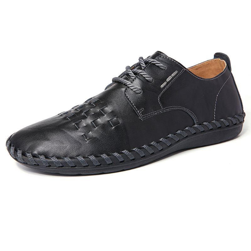 Herren Casual Style Retro Handnähte Flats Big Size Casual Style