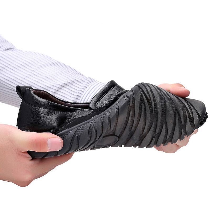 Herren Echtes Leder Atmungsaktive Bequeme Weiche Sohle Rutschfeste Freizeit Business Schuhe