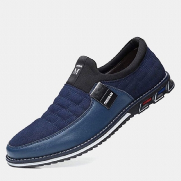 Herren Leder Atmungsaktive Weiche Sohle Wildleder Spleißen Kurze Slip On Casual Business Schuhe