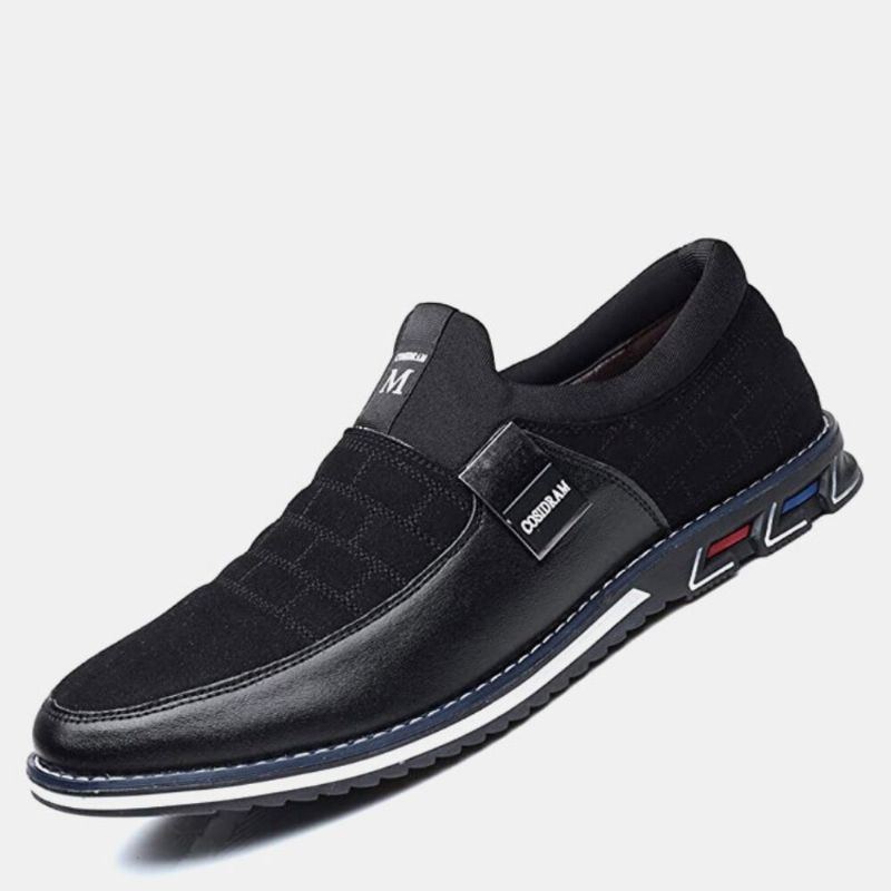 Herren Leder Atmungsaktive Weiche Sohle Wildleder Spleißen Kurze Slip On Casual Business Schuhe