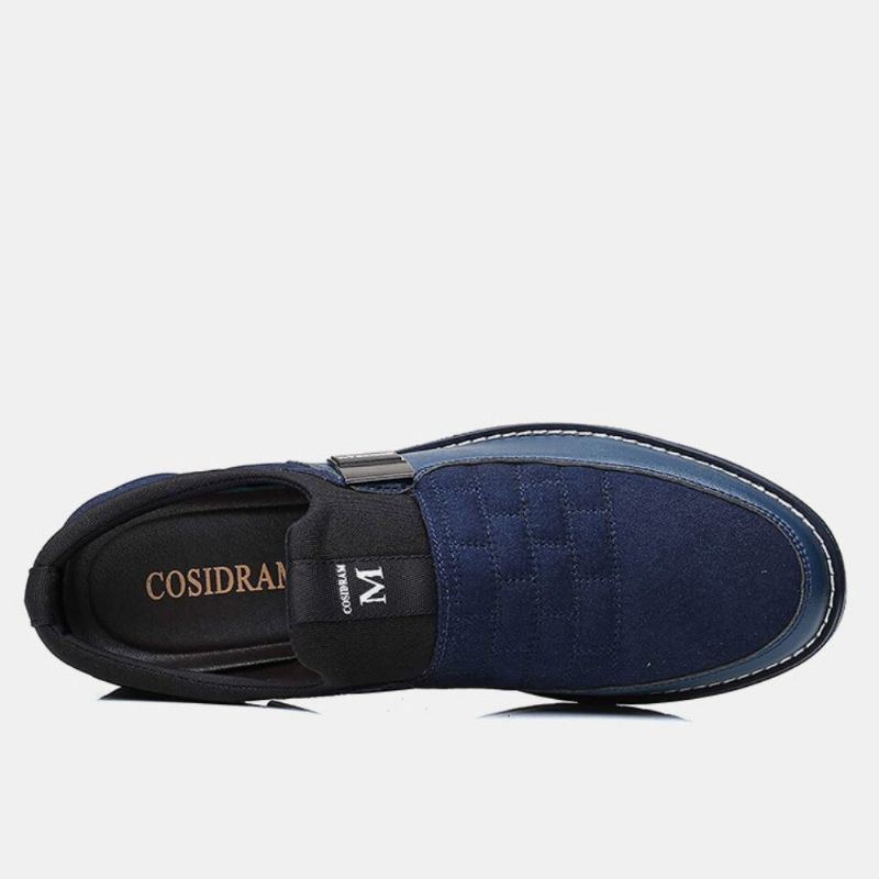 Herren Leder Atmungsaktive Weiche Sohle Wildleder Spleißen Kurze Slip On Casual Business Schuhe