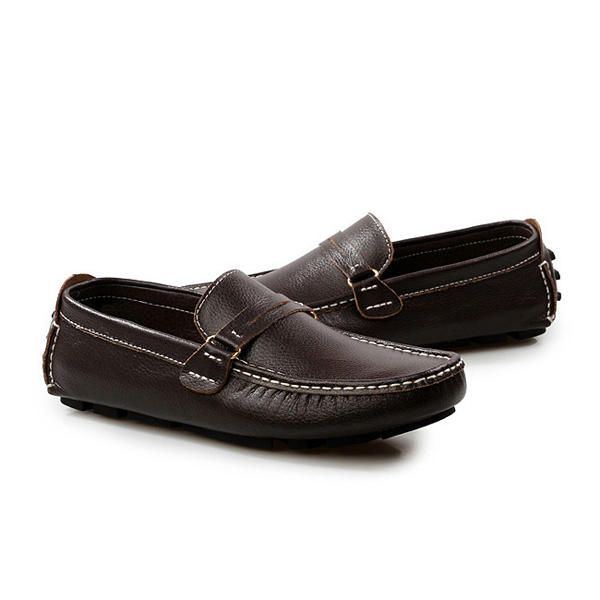 Herren Leder Casual Driving Outdoor Soft Flats Loafers Schuhe