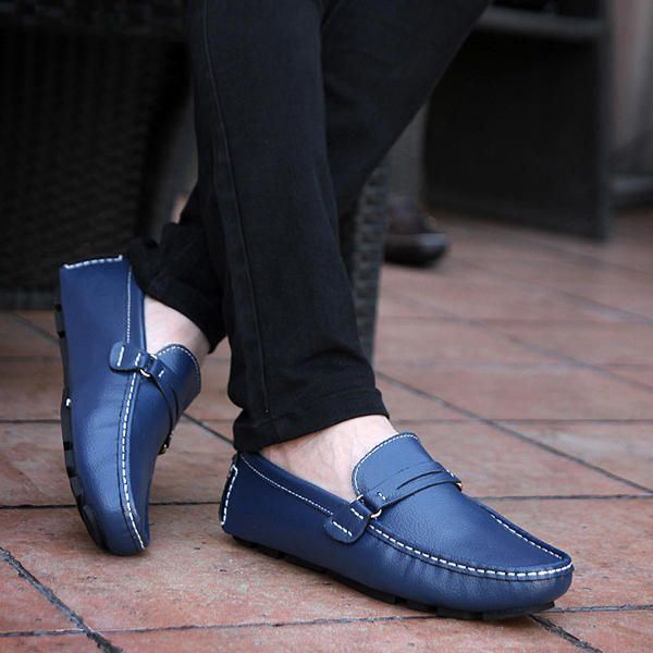 Herren Leder Casual Driving Outdoor Soft Flats Loafers Schuhe