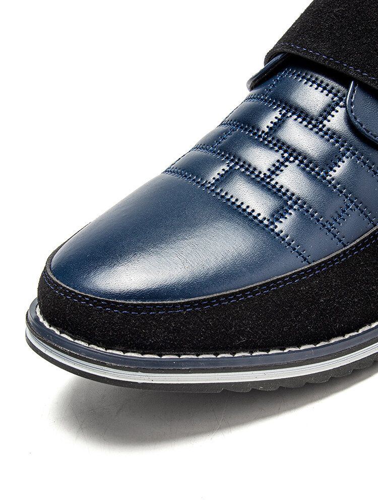 Herren Metalldekor Echtes Leder Spleißen Rutschfeste Klettverschluss Business Casual Schuhe