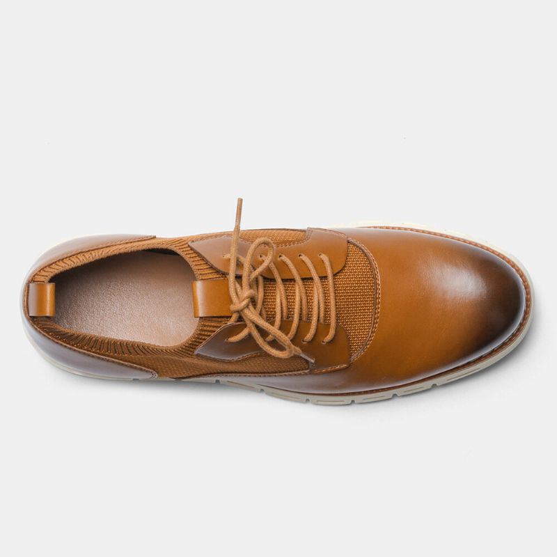 Herren Mikrofaser Atmungsaktives Gewebe Spleißen Weiche Sohle Spitzschuh Business Casual Oxfords Schuhe