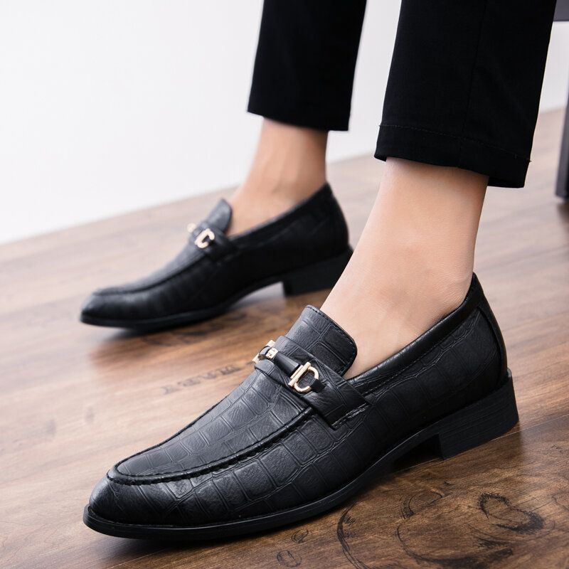 Herren Mikrofaser Leder Atmungsaktive Weiche Sohle Slip On Klassische Solide Lässige Business Schuhe