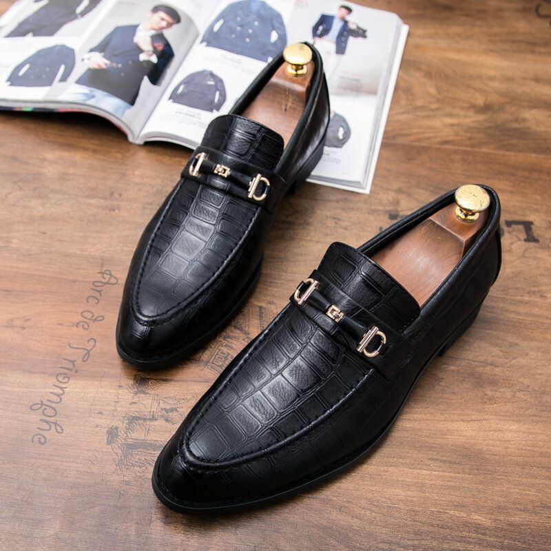 Herren Mikrofaser Leder Atmungsaktive Weiche Sohle Slip On Klassische Solide Lässige Business Schuhe