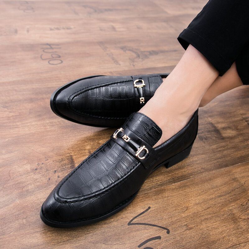 Herren Mikrofaser Leder Atmungsaktive Weiche Sohle Slip On Klassische Solide Lässige Business Schuhe