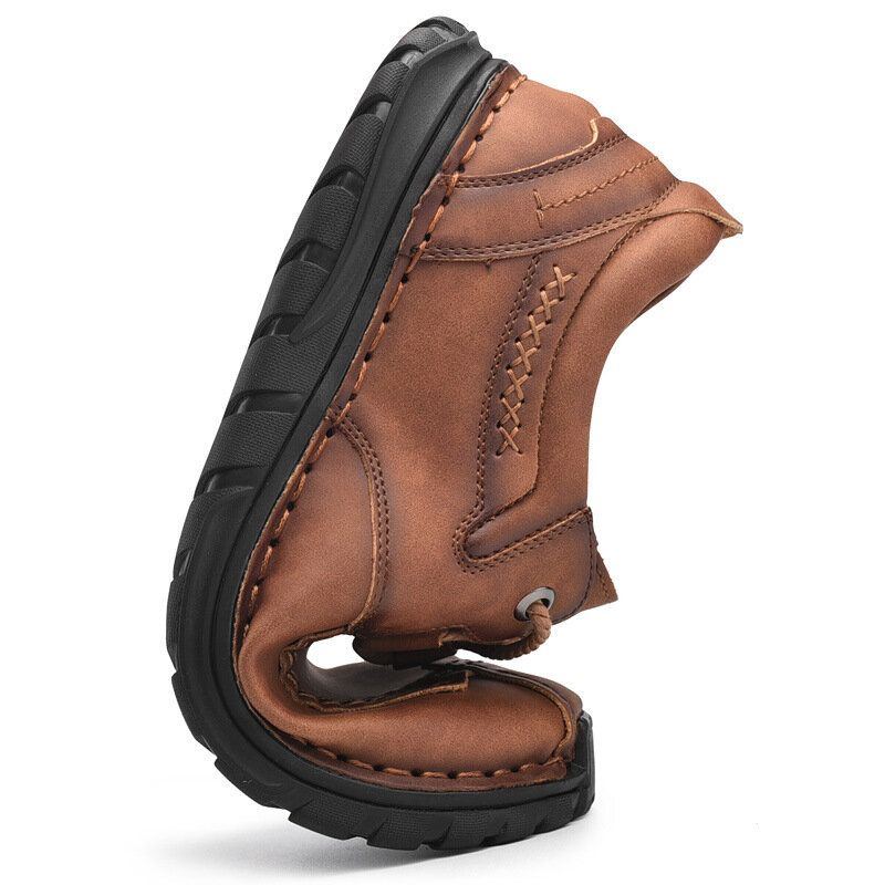 Herren Retro Handnähte Rindsleder Rutschfeste Freizeitschuhe Mit Weicher Sohle