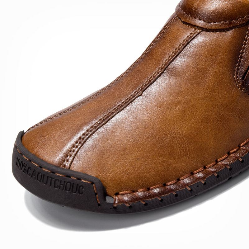 Herren Retro Mikrofaser Leder Rutschfeste Weiche Sohle Zum Hineinschlüpfen Freizeitschuhe