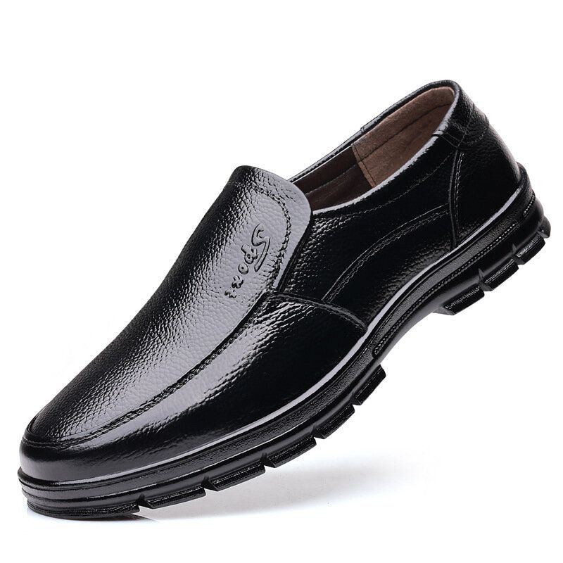 Herren Rindsleder Atmungsaktive Weiche Sohle Bequeme Slip On Casual Business Schuhe