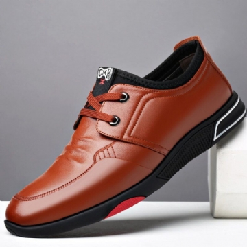 Herren Weiches Rindsleder Bequeme Wasserdichte Business Casual Schnürschuhe