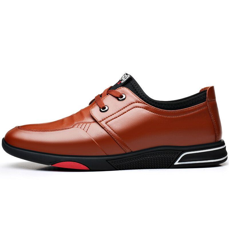 Herren Weiches Rindsleder Bequeme Wasserdichte Business Casual Schnürschuhe