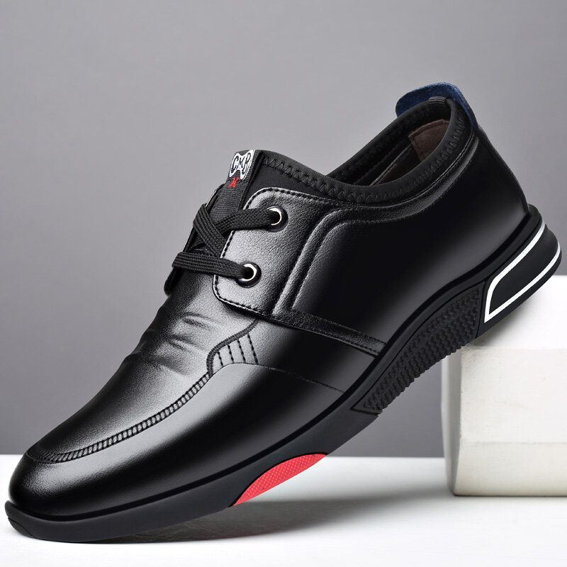 Herren Weiches Rindsleder Bequeme Wasserdichte Business Casual Schnürschuhe