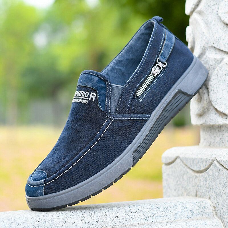 Men Canvas Atmungsaktive Weiche Sohle Bequeme Slip On Old Peking Casual Cloth Schuhe