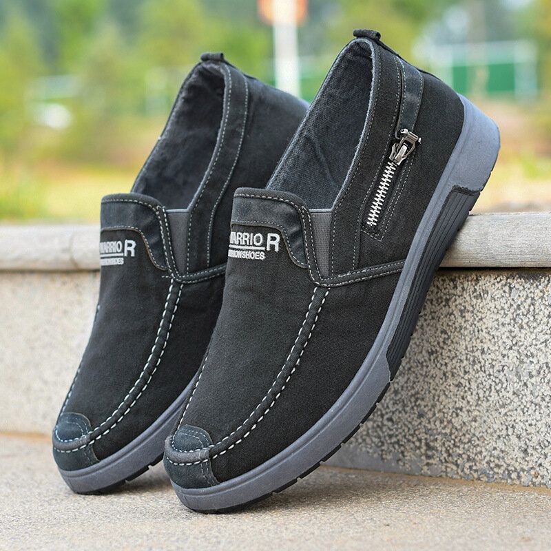 Men Canvas Atmungsaktive Weiche Sohle Bequeme Slip On Old Peking Casual Cloth Schuhe