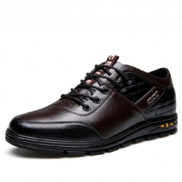 Men Pure Color Comfy Lace Up Erhöhte Schuhe