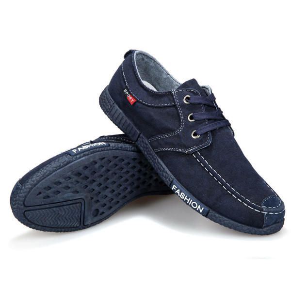 Mens Denim Cloth Flats Atmungsaktive Loafer