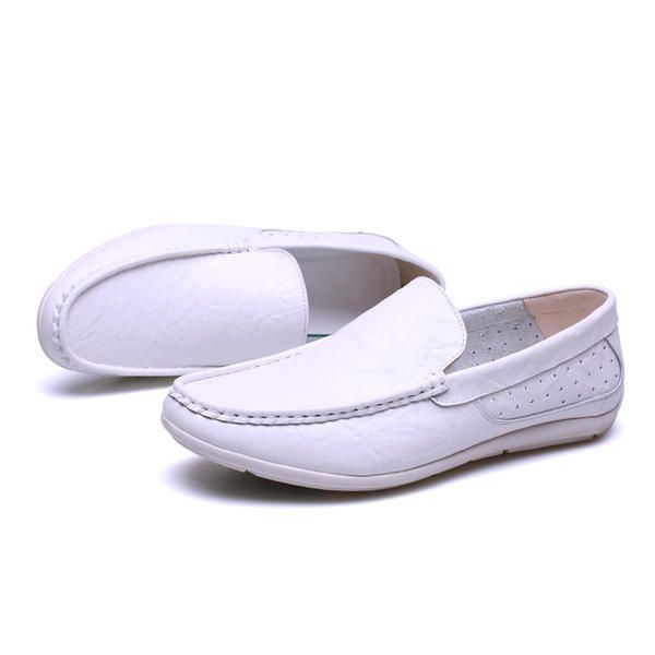 Neue Herren Casual Outdoor Soft Bequeme Leder Slip On Flats Loafers Schuhe