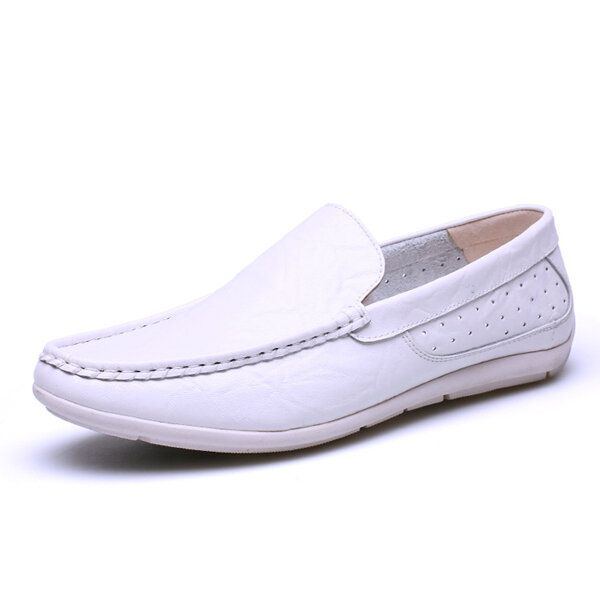 Neue Herren Casual Outdoor Soft Bequeme Leder Slip On Flats Loafers Schuhe