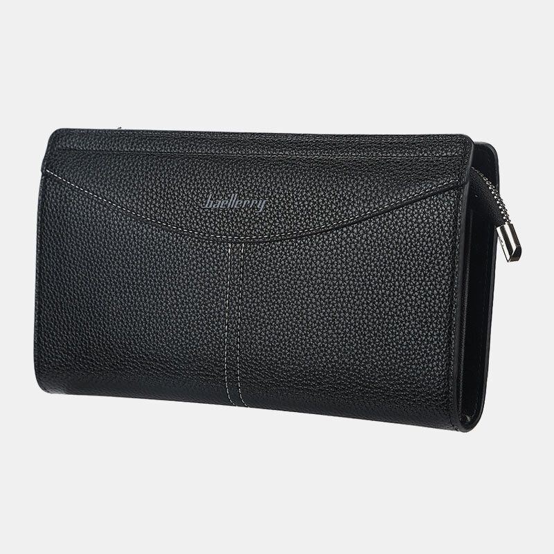 Baellerry Herren Kunstleder Lange Geldbörse Große Kapazität Clutches Taschen Für Business Outdoor