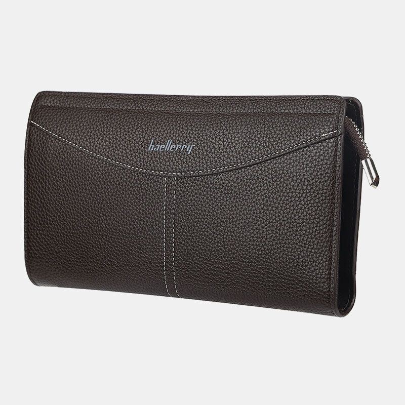 Baellerry Herren Kunstleder Lange Geldbörse Große Kapazität Clutches Taschen Für Business Outdoor