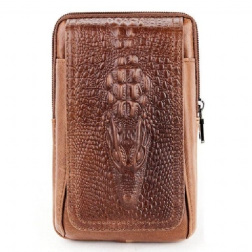 Croc Geprägtes Leder 6 Zoll Handytasche Gürtel Hüftgürteltasche Für Herren