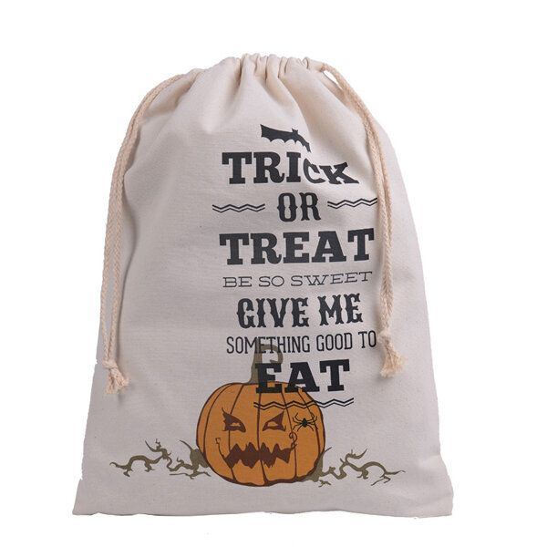 Damen Halloween Tasche Canvas Party Halloween Säcke Kordelzug Süßigkeits Geschenk Tasche