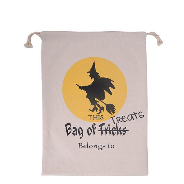 Damen Halloween Tasche Canvas Party Halloween Säcke Kordelzug Süßigkeits Geschenk Tasche