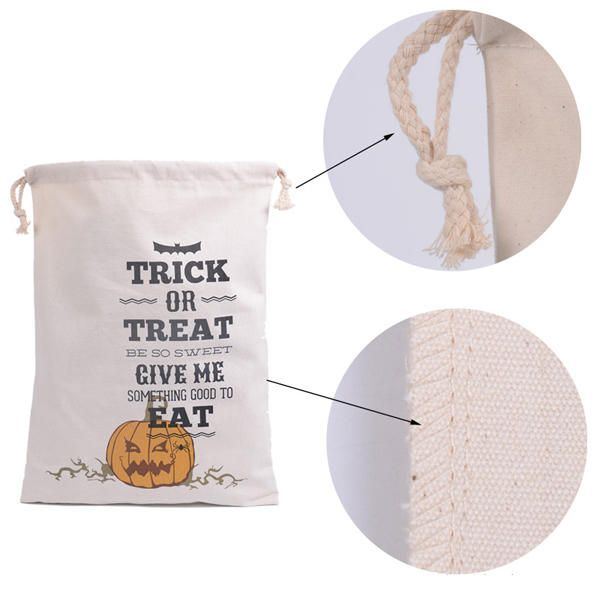 Damen Halloween Tasche Canvas Party Halloween Säcke Kordelzug Süßigkeits Geschenk Tasche