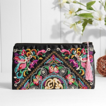 Ethnische Stickerei Blumen Taschen Clutch Beutel Geldbörse Für Damen