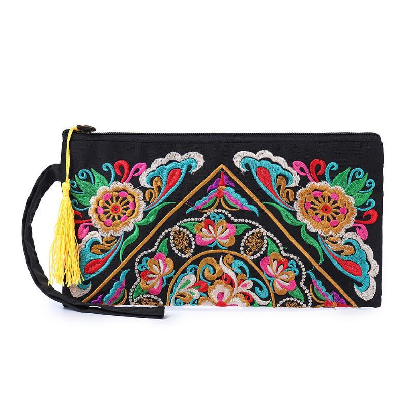 Ethnische Stickerei Blumen Taschen Clutch Beutel Geldbörse Für Damen