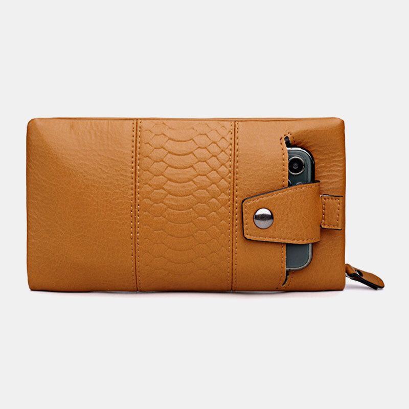 Damen Kunstleder Retro Große Kapazität 6.3 Zoll Handytasche Multi Slot Kartenhalter Clutch Wallet