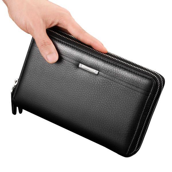 Herren Clutch Geldbörse Wasserdichte Business Geldbörse Mit Langem Reißverschluss