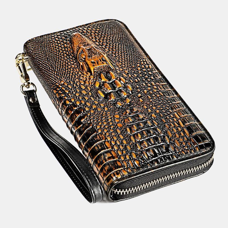 Herren Echtleder Blocking Wallet Clutches Taschen