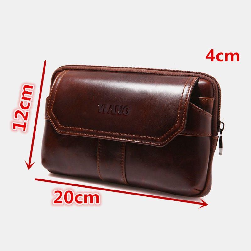 Herren Handtasche Aus Echtem Leder Gürteltasche Handytasche Für 7 Zoll Telefone