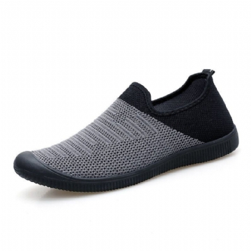 Atmungsaktive Lässige Flache Turnschuhe Aus Gestricktem Mesh Für Herren