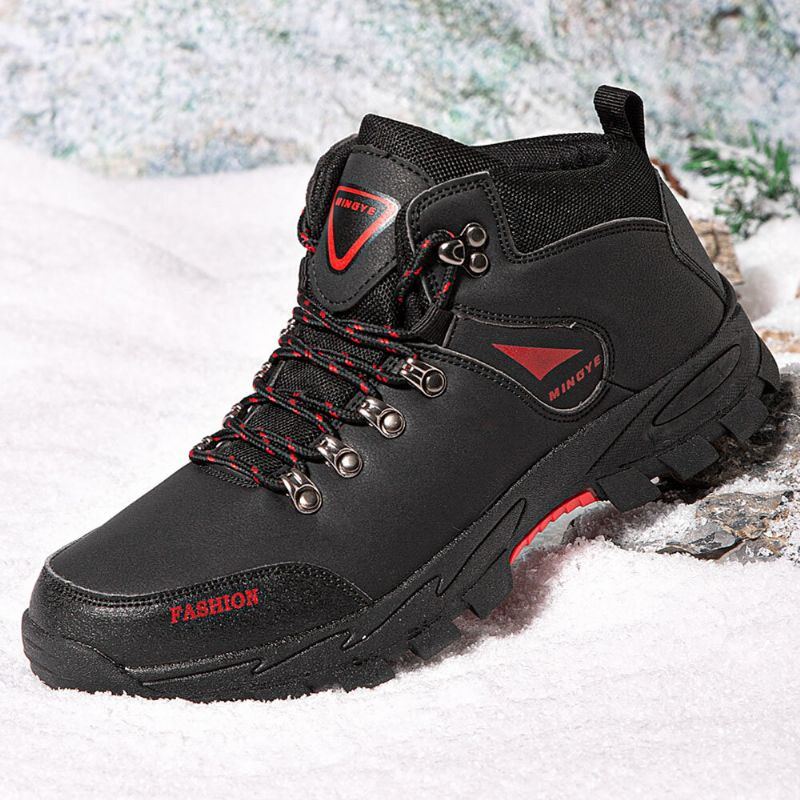 Atmungsaktive Rutschfeste Verschleißfeste Herren Herbst Winter Plus Outdoor Sport Wanderschuhe Aus Samt