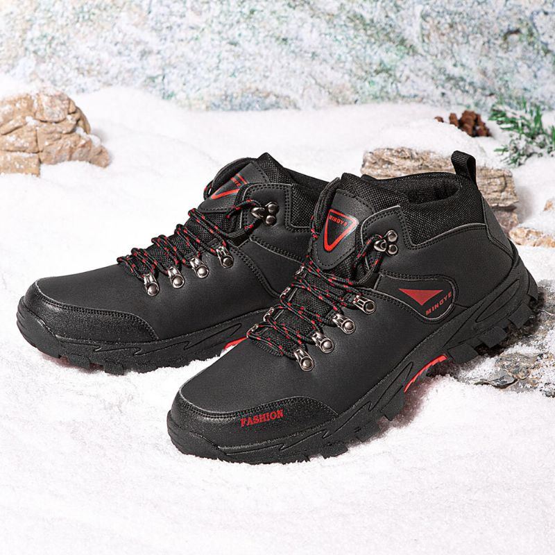 Atmungsaktive Rutschfeste Verschleißfeste Herren Herbst Winter Plus Outdoor Sport Wanderschuhe Aus Samt